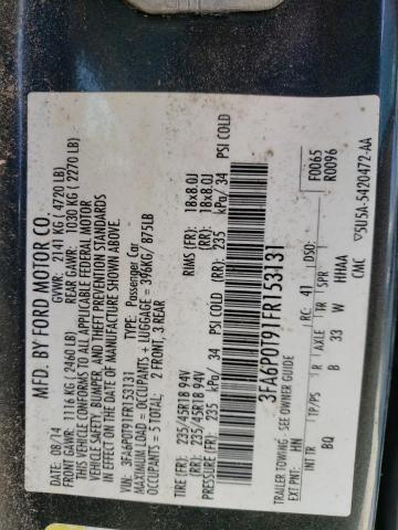 2015 FORD FUSION SE 3FA6P0T91FR153131