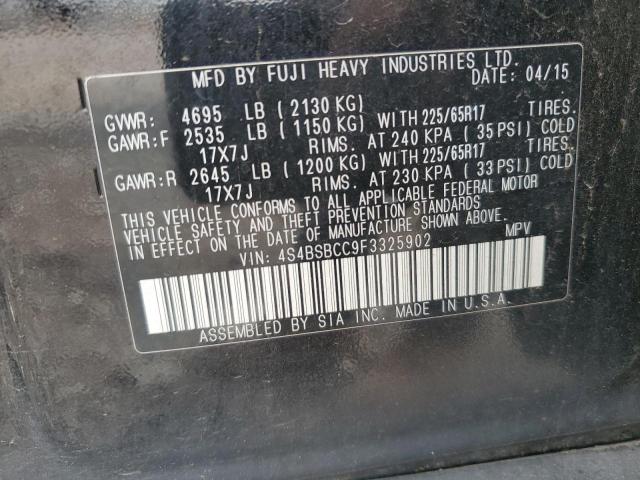 2015 SUBARU OUTBACK 2. 4S4BSBCC9F3325902