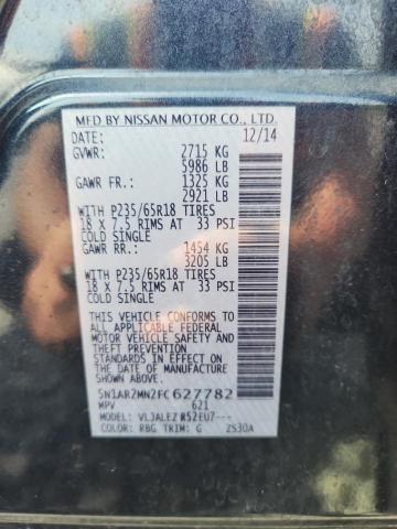 2015 NISSAN PATHFINDER 5N1AR2MN2FC627782