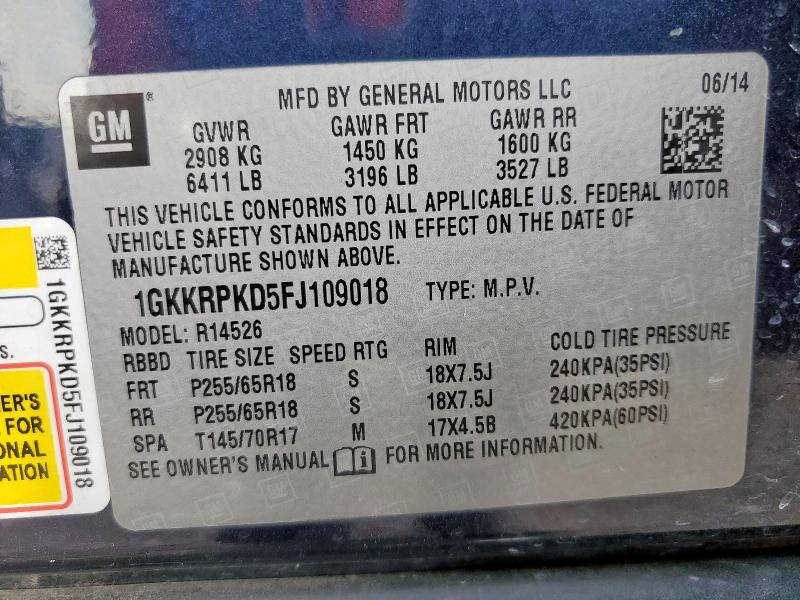 2015 GMC ACADIA SLE - 1GKKRPKD5FJ109018