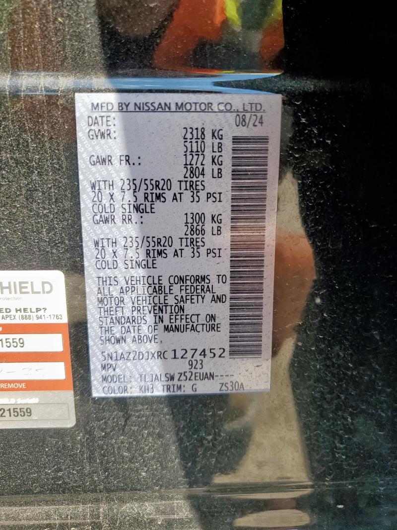 2024 NISSAN MURANO PLA 5N1AZ2DJXRC127452