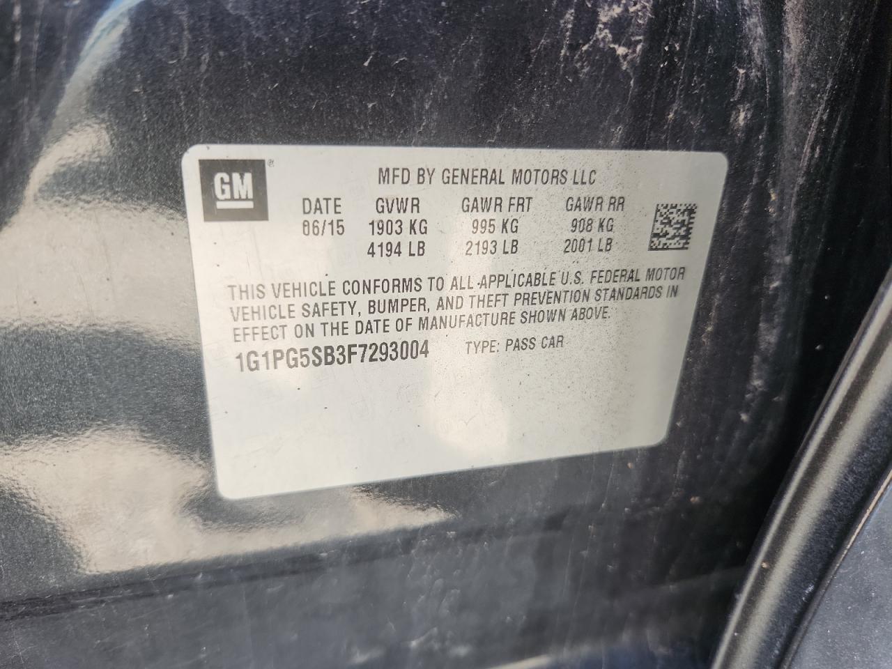 Lot #3239251159 2015 CHEVROLET CRUZE LTZ