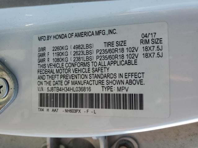 2017 ACURA RDX 5J8TB4H34HL036816