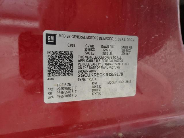 2018 CHEVROLET SILVERADO 3GCUKREC3JG359178