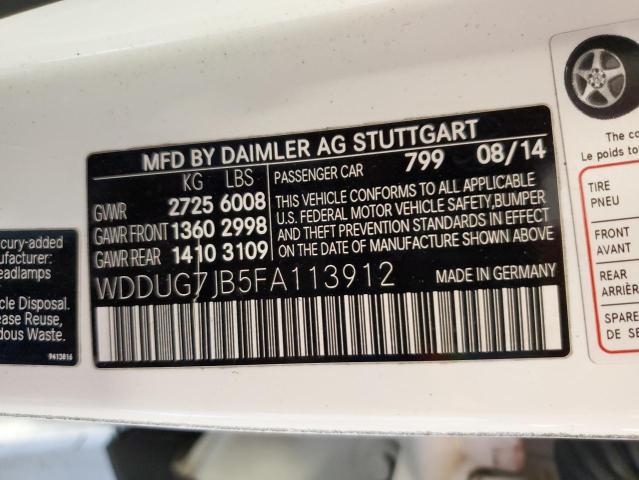 2015 MERCEDES-BENZ S 63 AMG WDDUG7JB5FA113912