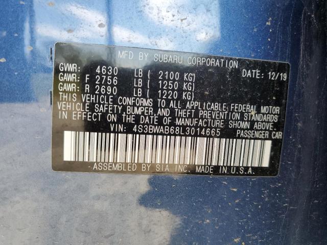 2020 SUBARU LEGACY 4S3BWAB68L3014665