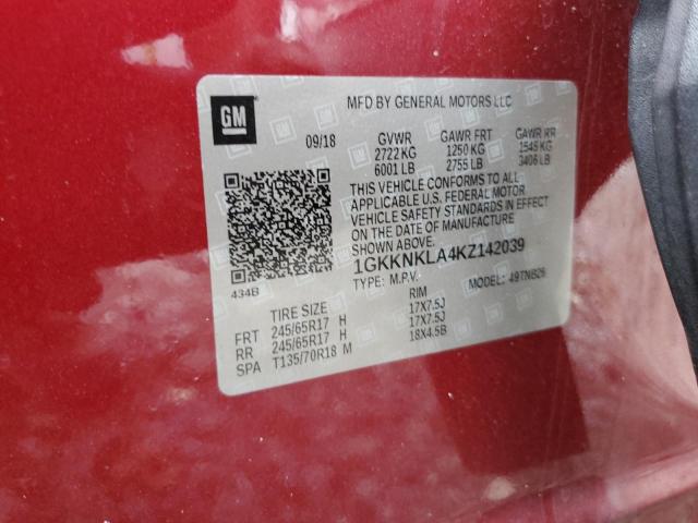 2019 GMC ACADIA SLE 1GKKNKLA4KZ142039