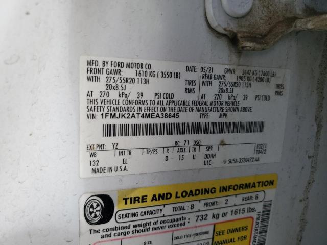 2021 FORD EXPEDITION MAX LIMITED #3304500539