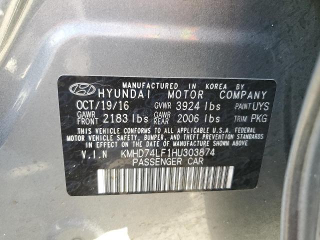 2017 HYUNDAI ELANTRA SE KMHD74LF1HU303874
