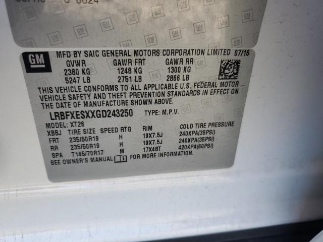 2016 BUICK ENVISION P #3279090235