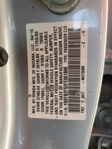 2015 HONDA CIVIC LX 19XFB2F52FE061806