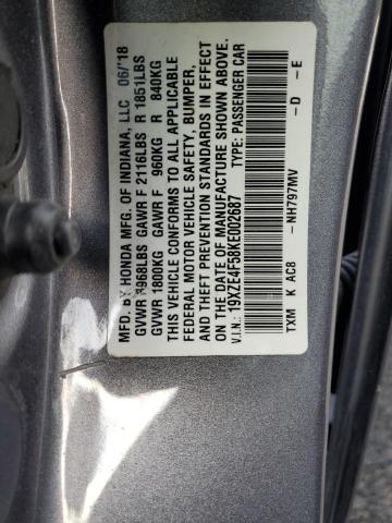 2019 HONDA INSIGHT EX 19XZE4F58KE002687