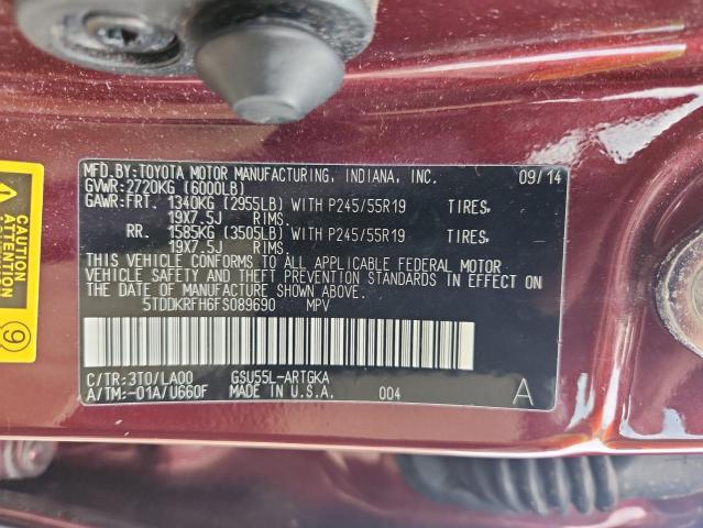2015 TOYOTA HIGHLANDER 5TDDKRFH6FS089690