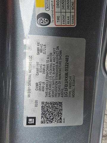 2020 CHEVROLET CAMARO LS - 1G1FB1RX8L0122483