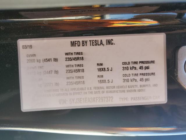 2019 TESLA MODEL 3 - 5YJ3E1EA3KF297372