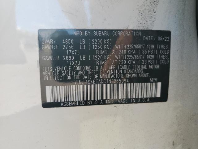 2022 SUBARU OUTBACK PR 4S4BTADC1N3255994