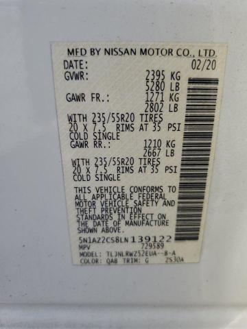 2020 NISSAN MURANO SL 5N1AZ2CS8LN139122