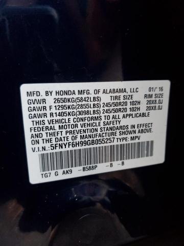 2016 HONDA PILOT - 5FNYF6H99GB055257