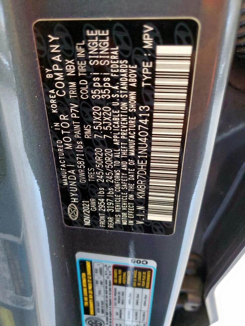 2022 HYUNDAI PALISADE CALLIGRAPHY KM8R7DHE1NU407413