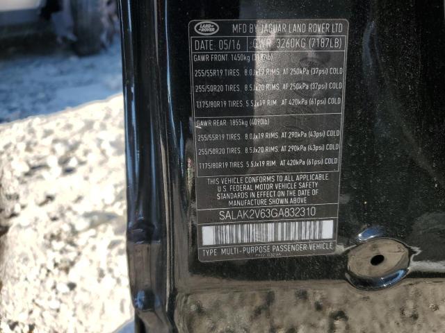 2016 LAND ROVER LR4 HSE LU SALAK2V63GA832310