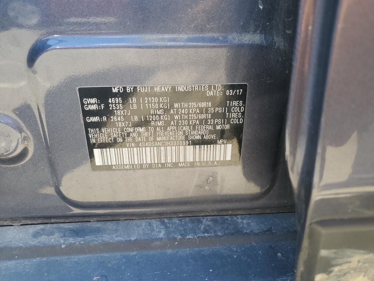 SUBARU OUTBACK 2.5I LIMITED