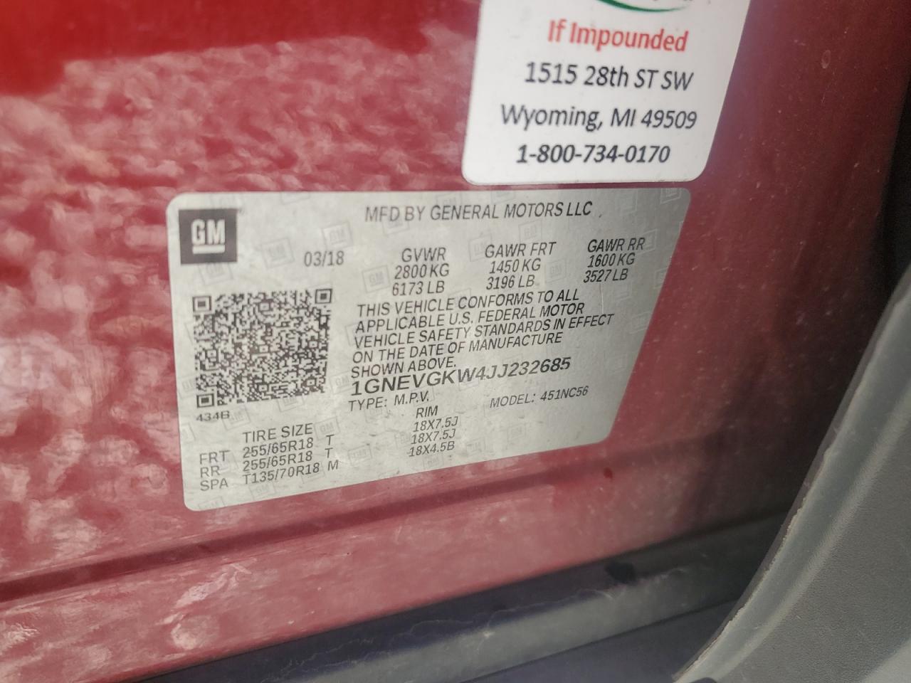 CHEVROLET TRAVERSE LT