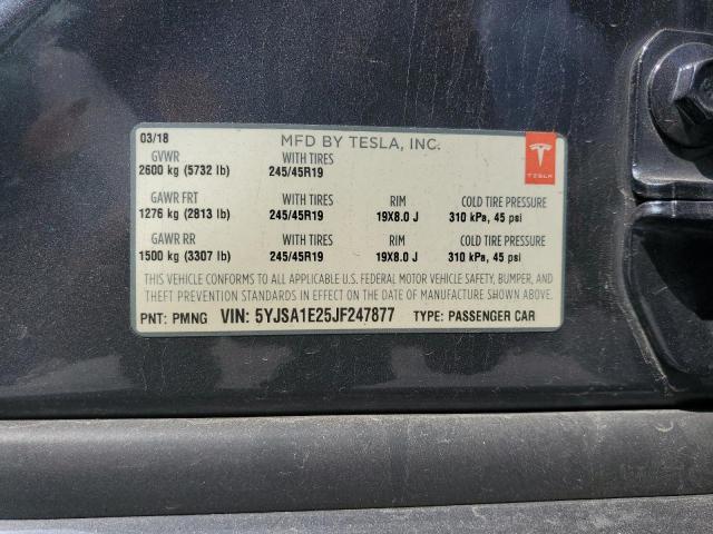 2018 TESLA MODEL S 5YJSA1E25JF247877