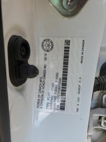 2019 HONDA CIVIC TOUR 2HGFC1F93KH105080