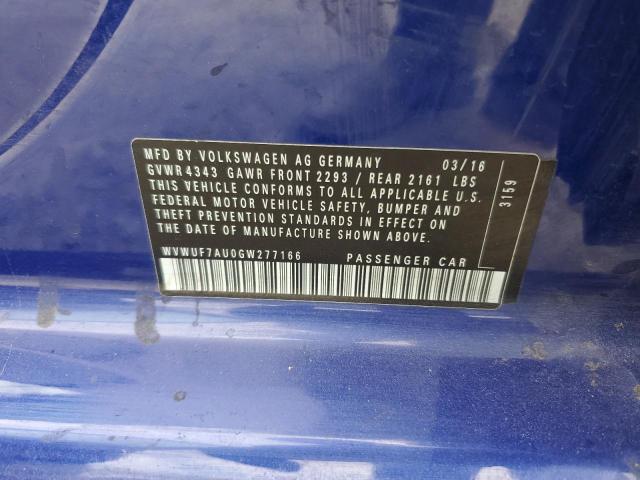 2016 VOLKSWAGEN GOLF R WVWUF7AU0GW277166