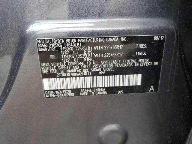 2017 TOYOTA RAV4 XLE 2T3RFREV8HW691011