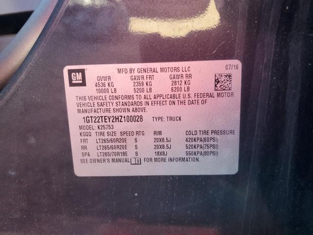 2017 GMC SIERRA K25 1GT22TEY2HZ100028