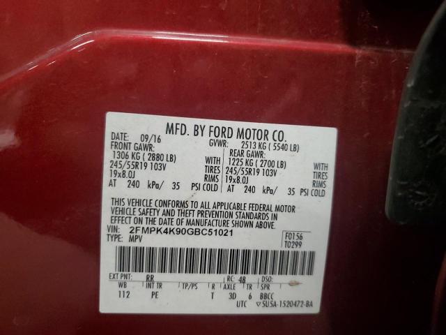2016 FORD EDGE TITAN 2FMPK4K90GBC51021