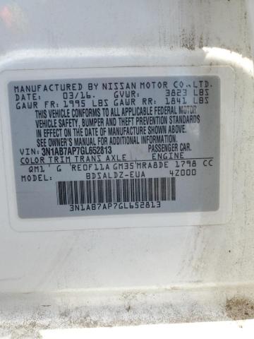 2016 NISSAN SENTRA S 3N1AB7AP7GL652813