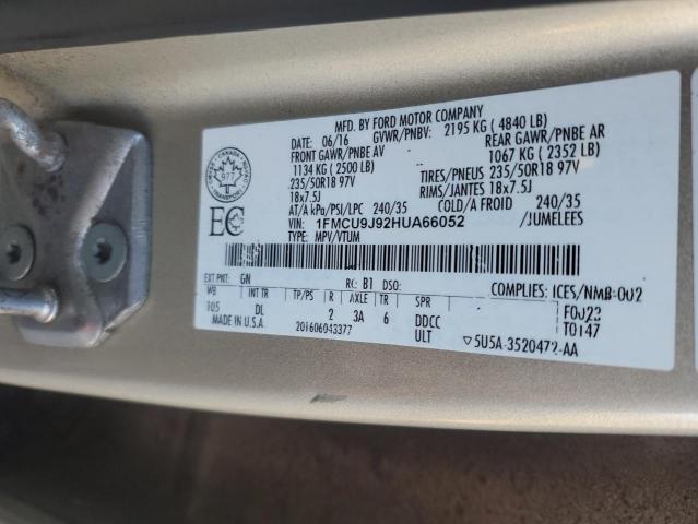 2017 FORD ESCAPE TIT - 1FMCU9J92HUA66052