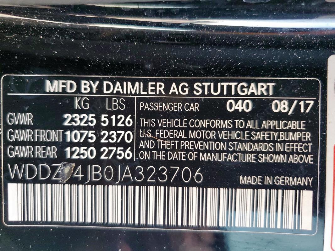 2018 MERCEDES-BENZ E 300 WDDZF4JB0JA323706