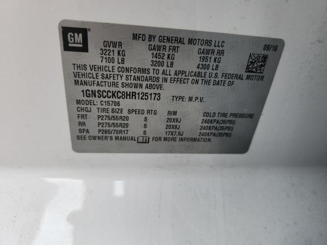 2017 CHEVROLET TAHOE C1500 PREMIER #3268344055