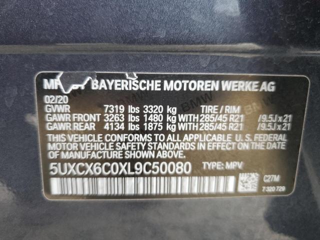 2020 BMW X7 M50I 5UXCX6C0XL9C50080