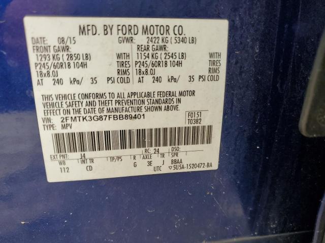 2015 FORD EDGE SE 2FMTK3G87FBB89401