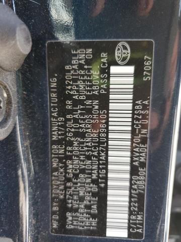 2020 TOYOTA CAMRY SE 4T1G11AK7LU896405