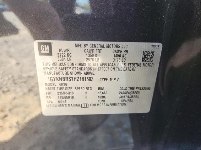 2017 CADILLAC XT5 LUXURY 1GYKNBRS7HZ181593