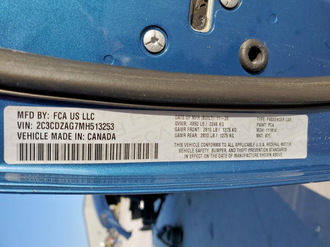 2021 DODGE CHALLENGER #3303938704