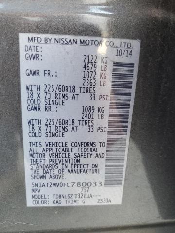 2015 NISSAN ROGUE S 5N1AT2MV0FC780033