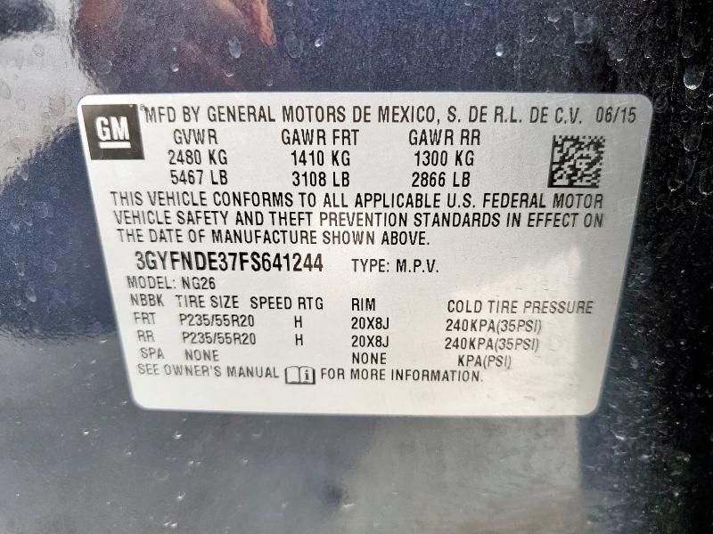 2015 CADILLAC SRX PREMIU 3GYFNDE37FS641244