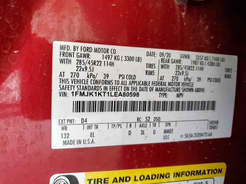 2020 FORD EXPEDITION 1FMJK1KT1LEA80598