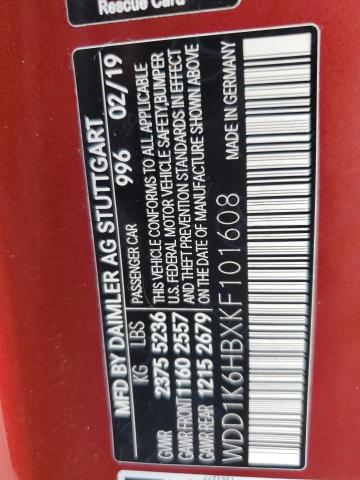 2019 MERCEDES-BENZ E 450 WDD1K6HBXKF101608