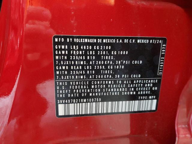 2024 VOLKSWAGEN TAOS SEL 3VV4X7B21RM109759