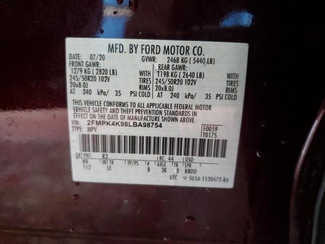 2020 FORD EDGE TITANIUM - 2FMPK4K98LBA98754