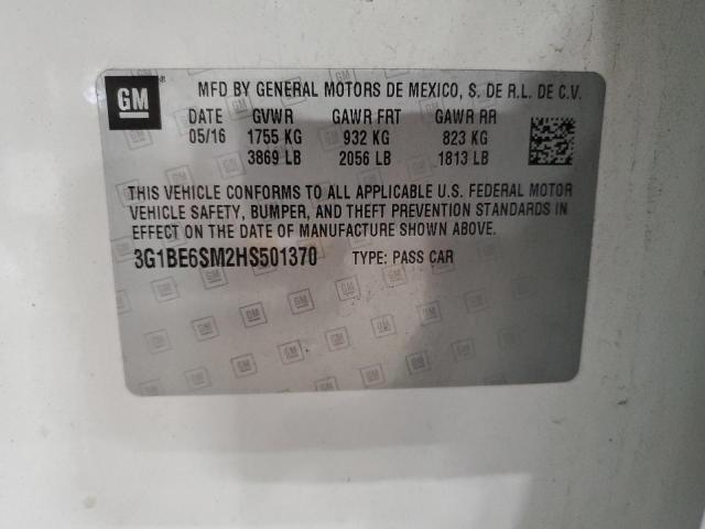 2017 CHEVROLET CRUZE LT 3G1BE6SM2HS501370