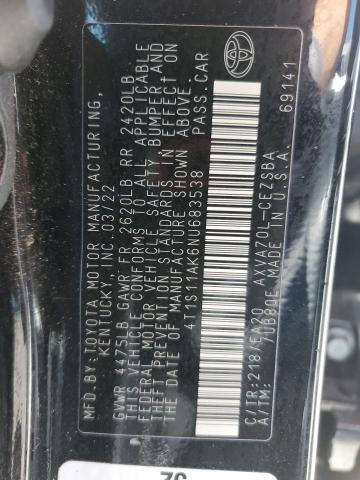 2022 TOYOTA CAMRY NIGH 4T1S11AK6NU683538