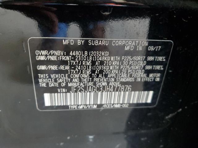 2018 SUBARU FORESTER 2.5I PREMIUM JF2SJAGC3JH477876